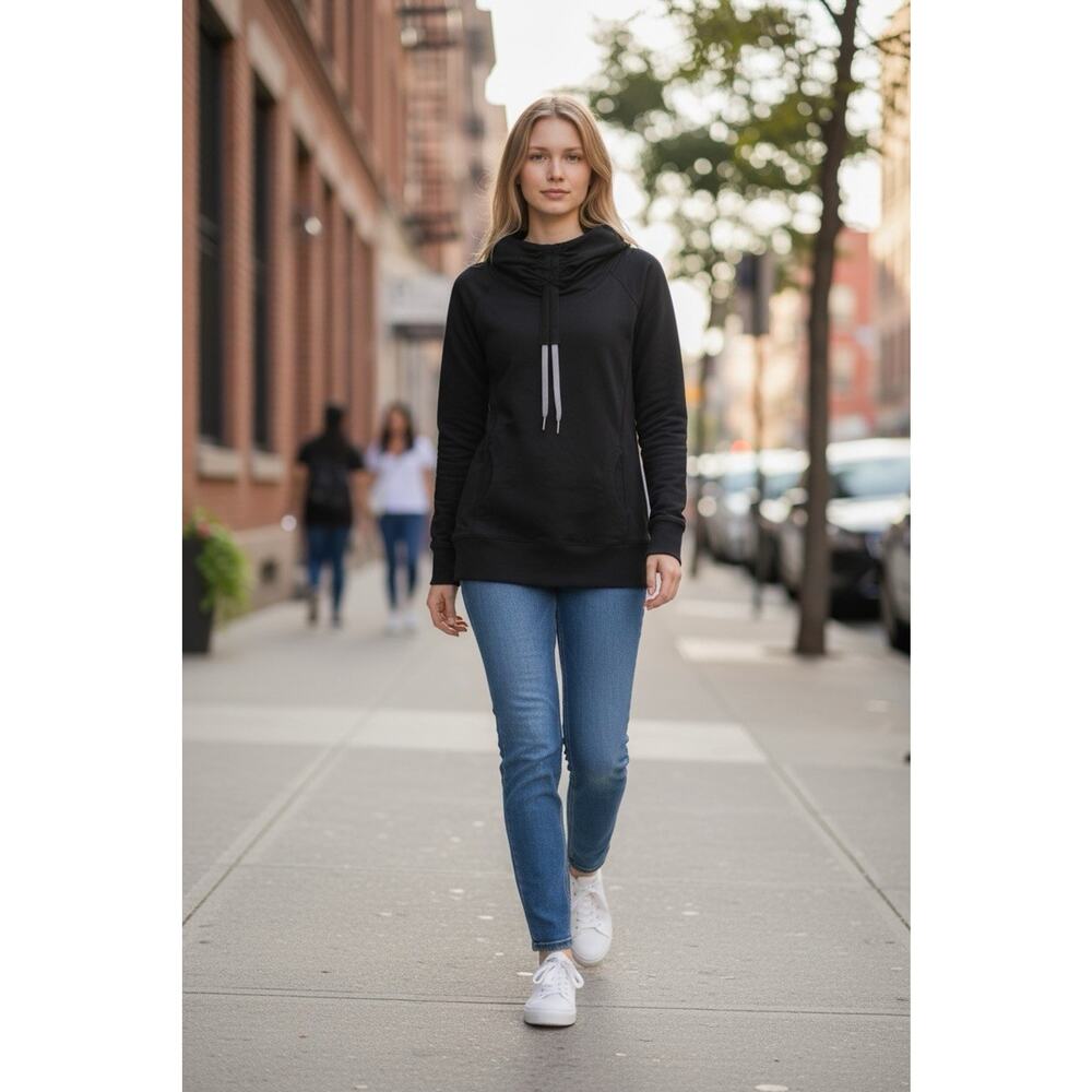 Lululemon Black Run Ambition Pullover Hoodie Top Women's Sz 8 Athletic Running - Picture 2 of 12